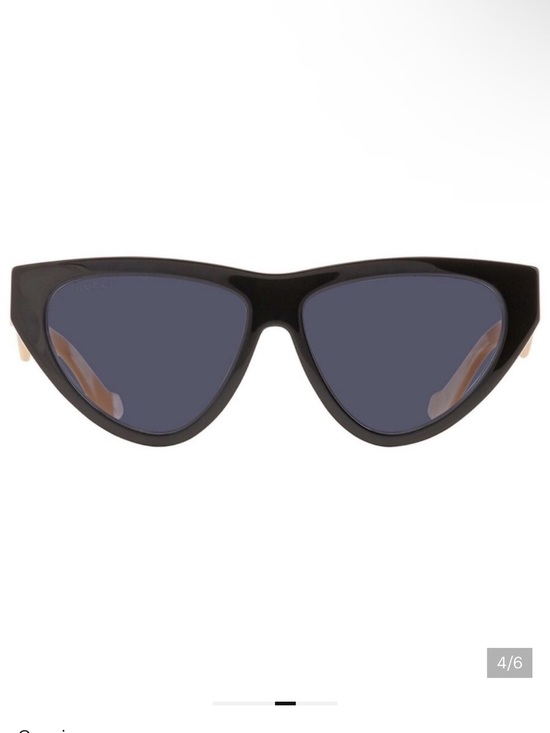 Gucci Blush Pink and Black Cat Eye Sunglasses Luxury Logo Temples! Made in Italy main image 7